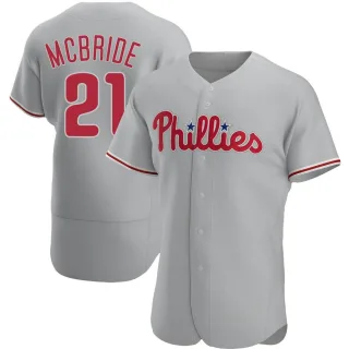 Authentic Men's Bake Mcbride Philadelphia Phillies Road Jersey - Gray
