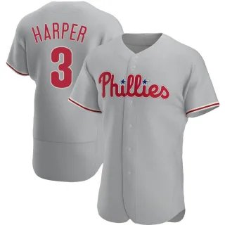Authentic Men's Bryce Harper Philadelphia Phillies Road Jersey - Gray