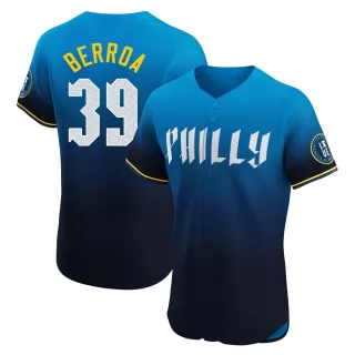 Elite Men's Steward Berroa Philadelphia Phillies 2024 City Connect Jersey - Blue