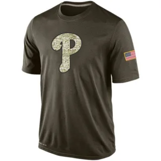 Men's Philadelphia Phillies Dri-Fit Salute To Service KO Performance T-Shirts - Olive