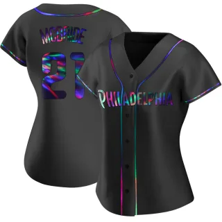Replica Women's Bake Mcbride Philadelphia Phillies Alternate Jersey - Black Holographic
